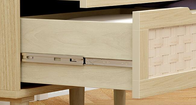 Alt View 7. Bestier - 6-Drawer Dresser with LED Lights, Built-In AC Outlets & USB Ports, Concealed Handles and Smooth Slides - wooden.