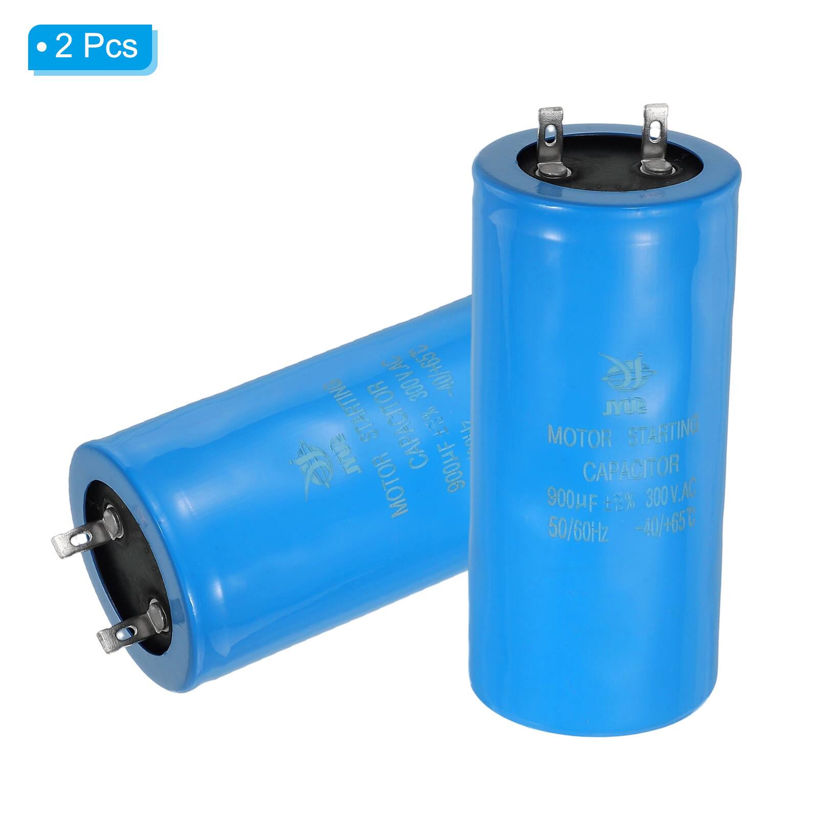 2 Pcs 300V AC MOTOR STARTING CAPACITOR 900µF 300V AC 50/60Hz -40/+65°C