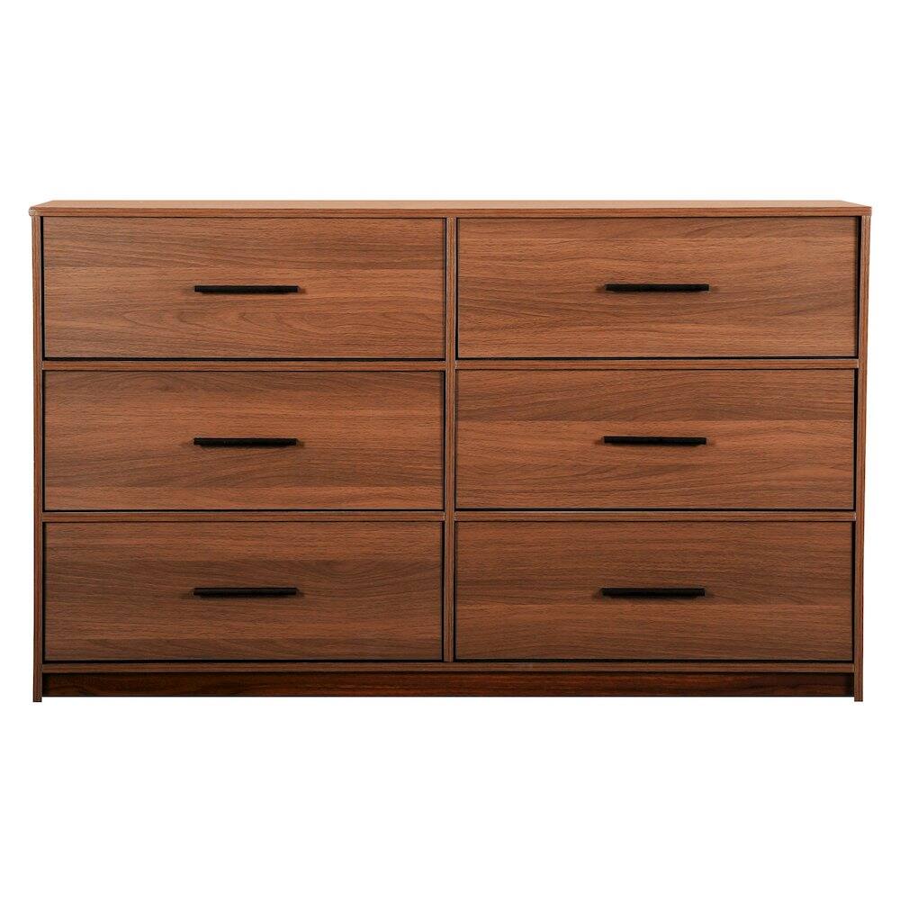 Alt View 1. Techni Home - 6-Drawer Dresser with Large Fabric Drawers, Walnut - Brown.