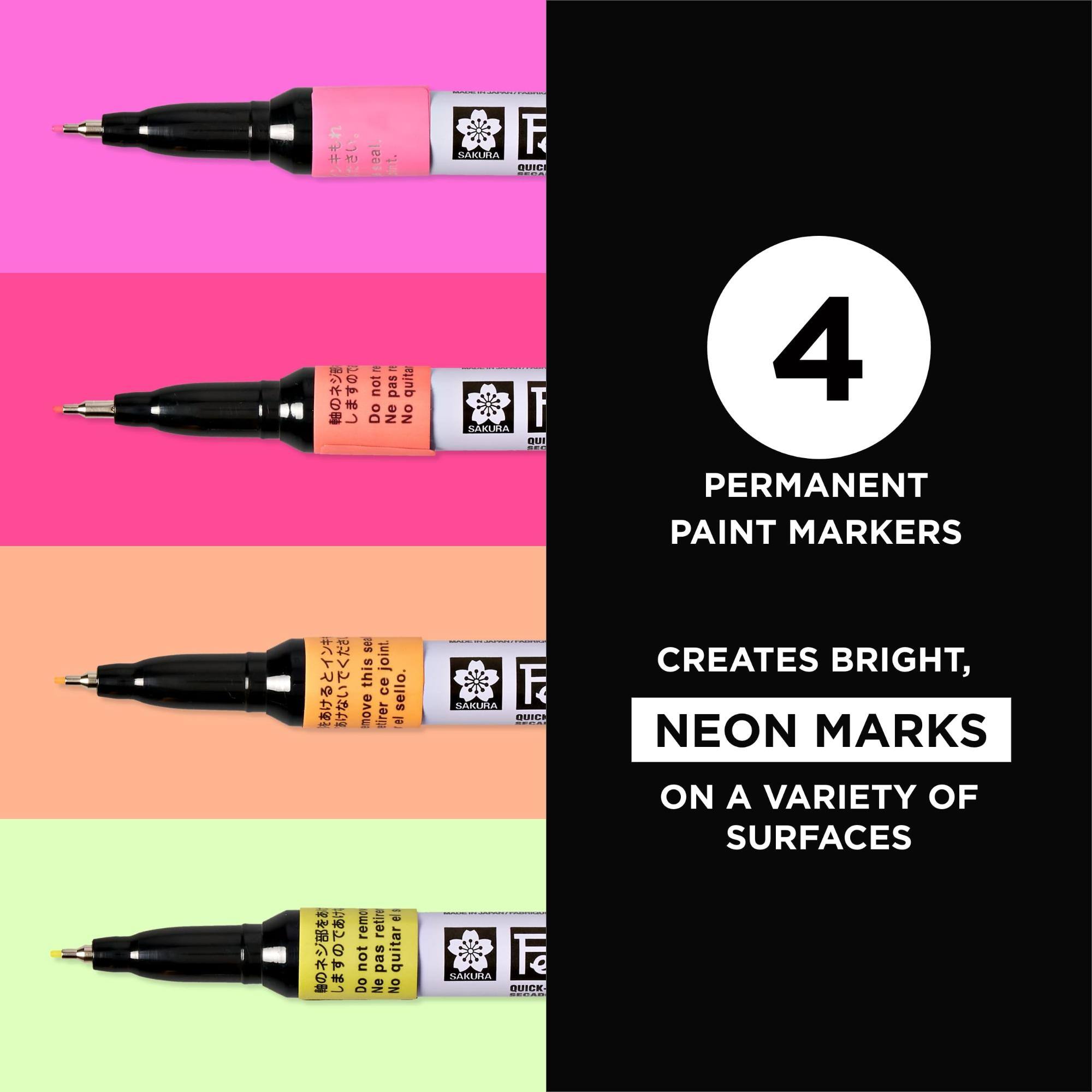seal
- SAKURA F QUIC
re 17   not pas quitar Do sea joint.   this ce sello. move tirer el remo retire el s   Do not Ne pas No quitar
T SAKURA QUI  FR SAKURA QUICI hal SAKURA QUICK SELED
4 PERMANENT PAINT MARKERS CREATES BRIGHT, NEON MARKS ON A VARIETY OF SURFACES