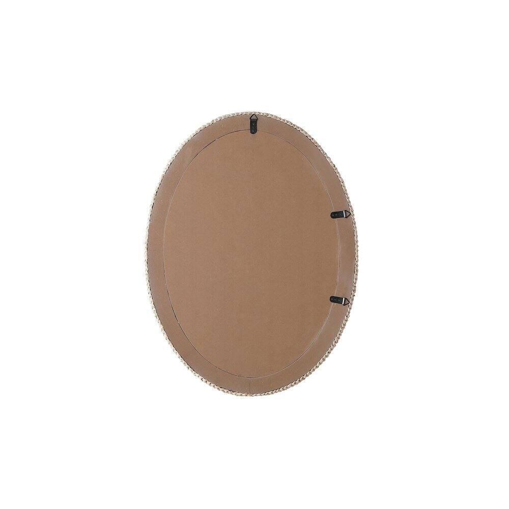 Angle. Elegant Decor - Oval Cornhusk Mirror 27x36 in Linen White - Linen White.