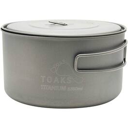 TOAKS - Titanium 1350ml Outdoor Camping Cook Pot POT-1350 - Silver