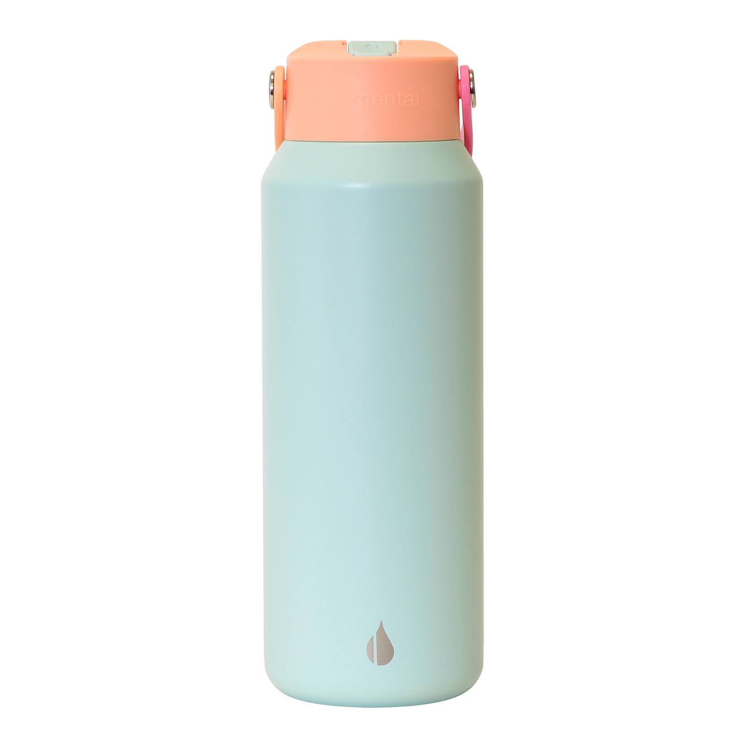 Back. Elemental - Core Stainless Steel Water Bottle 40 Oz - Mint Sorbet.