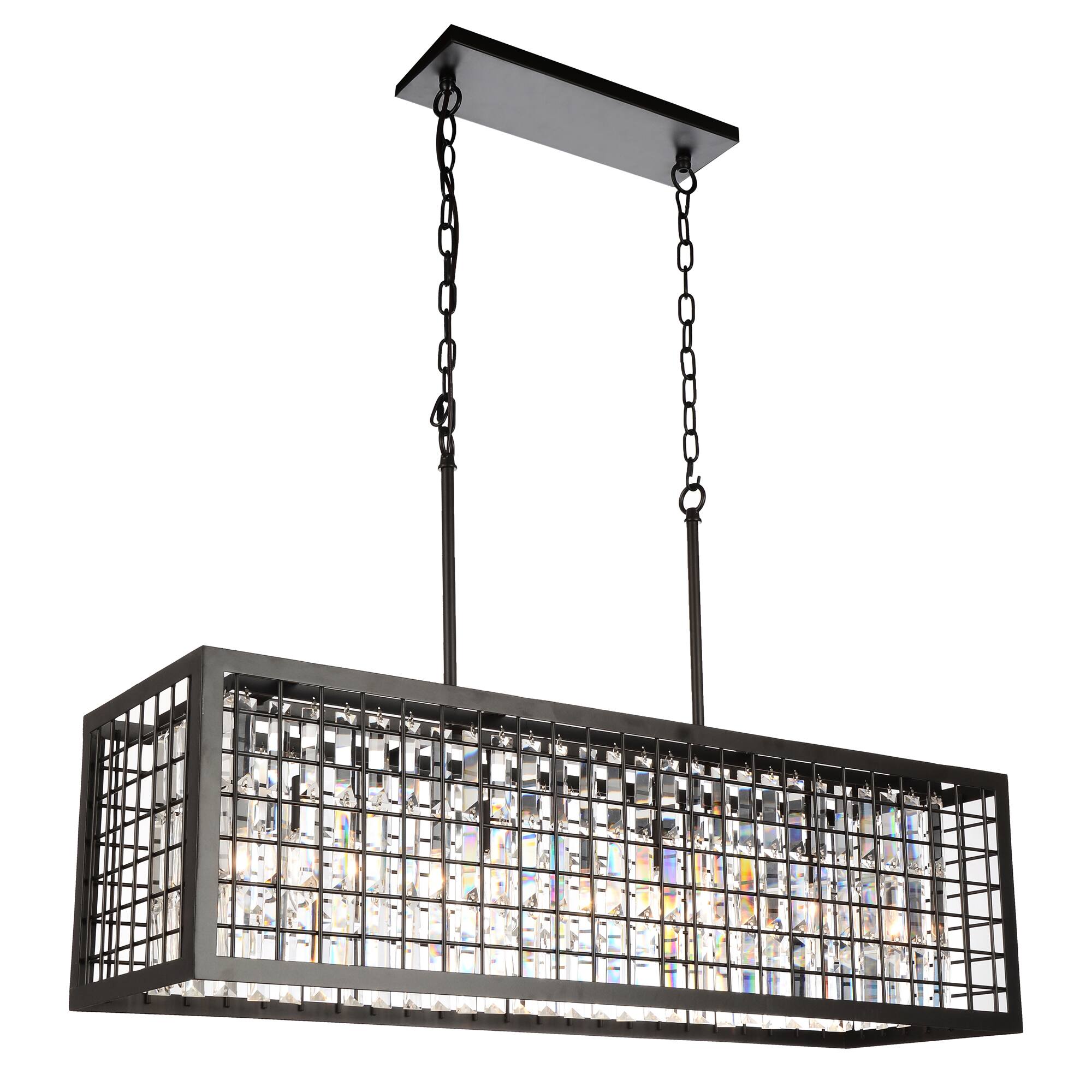 Front. CWI Lighting - Meghna 4 Light Down Chandelier With Brown Finish - Brown.