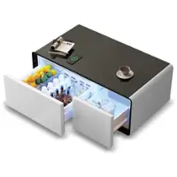 Livtab - Smart Coffee Table with Refrigeration, Freezer Drawer, Wireless Charging, Bluetooth Speaker, Perfect for Living Spaces - WHITE - Front_Zoom