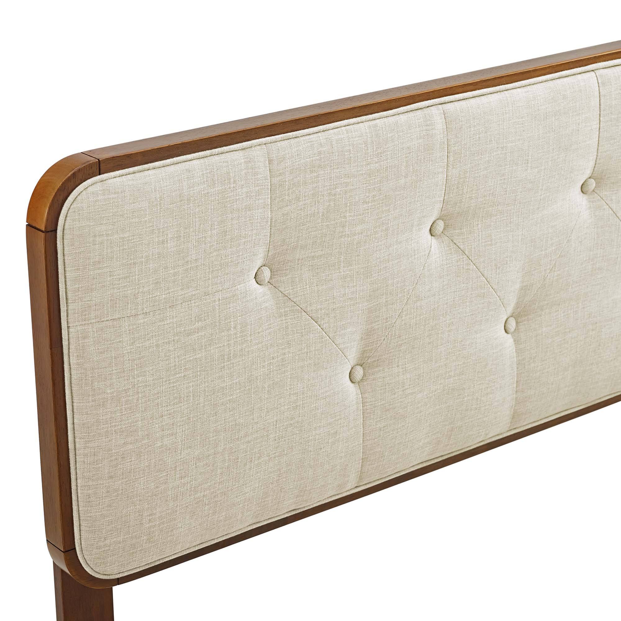 Alt View 1. Modway - Collins Tufted Fabric and Wood King Headboard by Modway - Brown.
