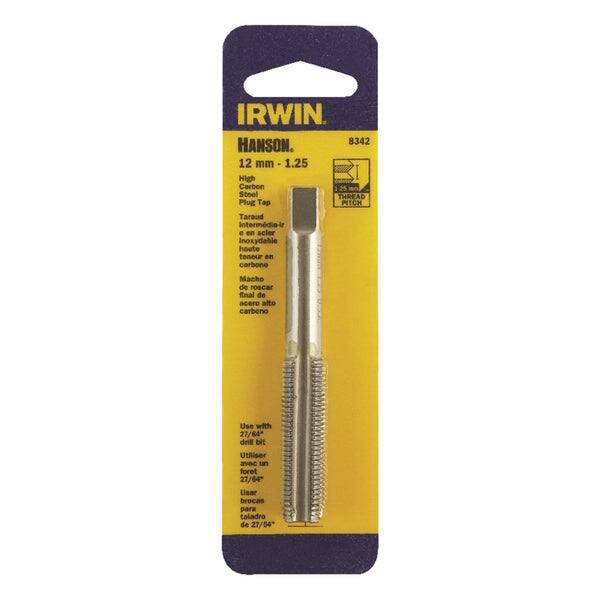 IRWIN HANSON 8342 12 mm - 1.25 High Carbon 25 Stoel THREAD Plug Tap PITCH Taraud Intermediaire en scier Inoxydable haute teneur en carbone Macho de roscar final de acero alto carbono Use with 27/64" drill bit Utiliser avec un foret 27/64 Usar brocas para taladro de 27/64