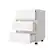Angle. HTUTWOO - Three Drawers Filing Cabinet - Roller Blade Glide Mobile Pedestal, Rolling File Cabinet with Wheels, Under Desk Storage - White.