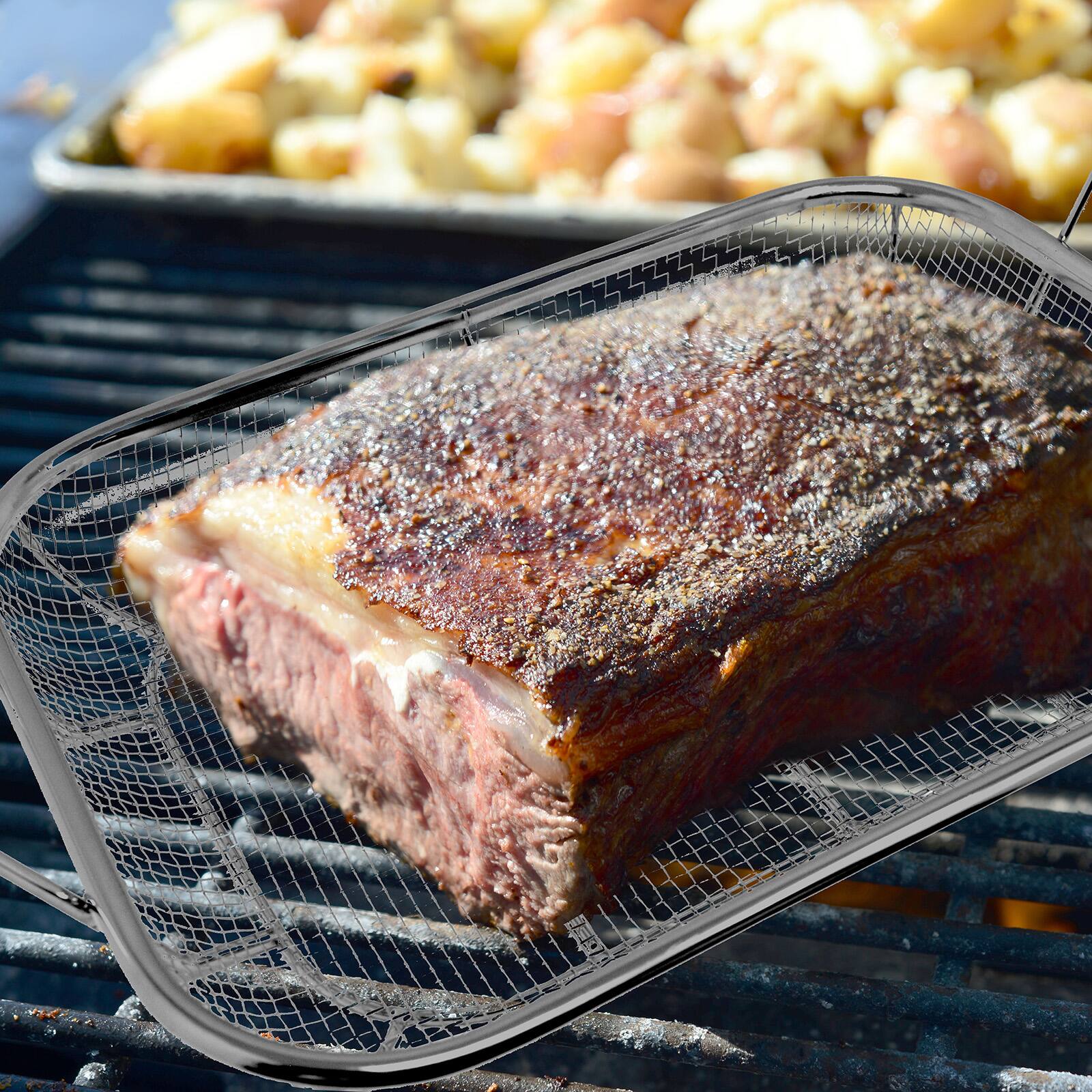 Alt View 6. Norpro - Stainless Steel Grilling Basket - Silver.