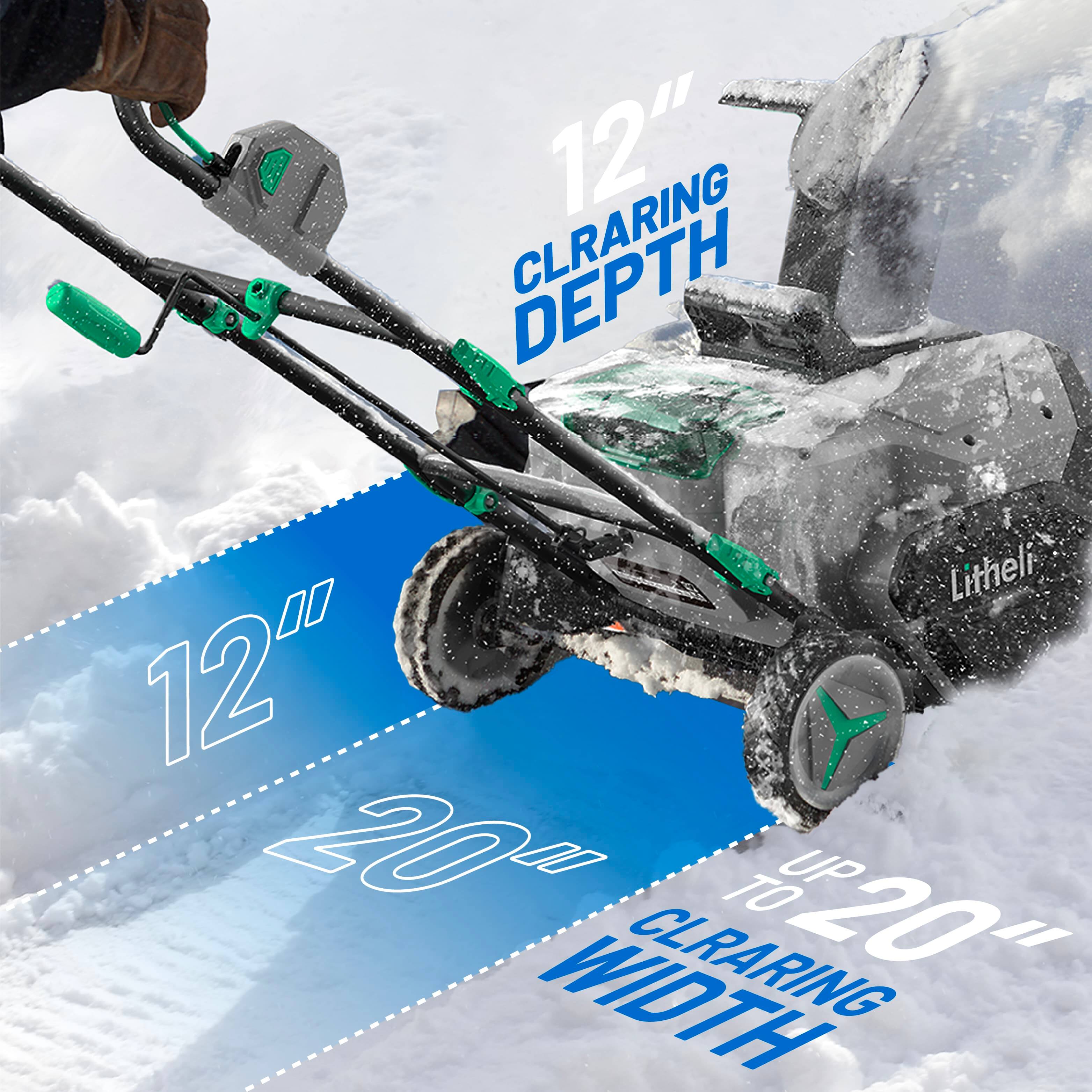 12" CLEARING DEPTH  
Litheli  
12"  
20" UP TO 20" CLEARING WIDTH