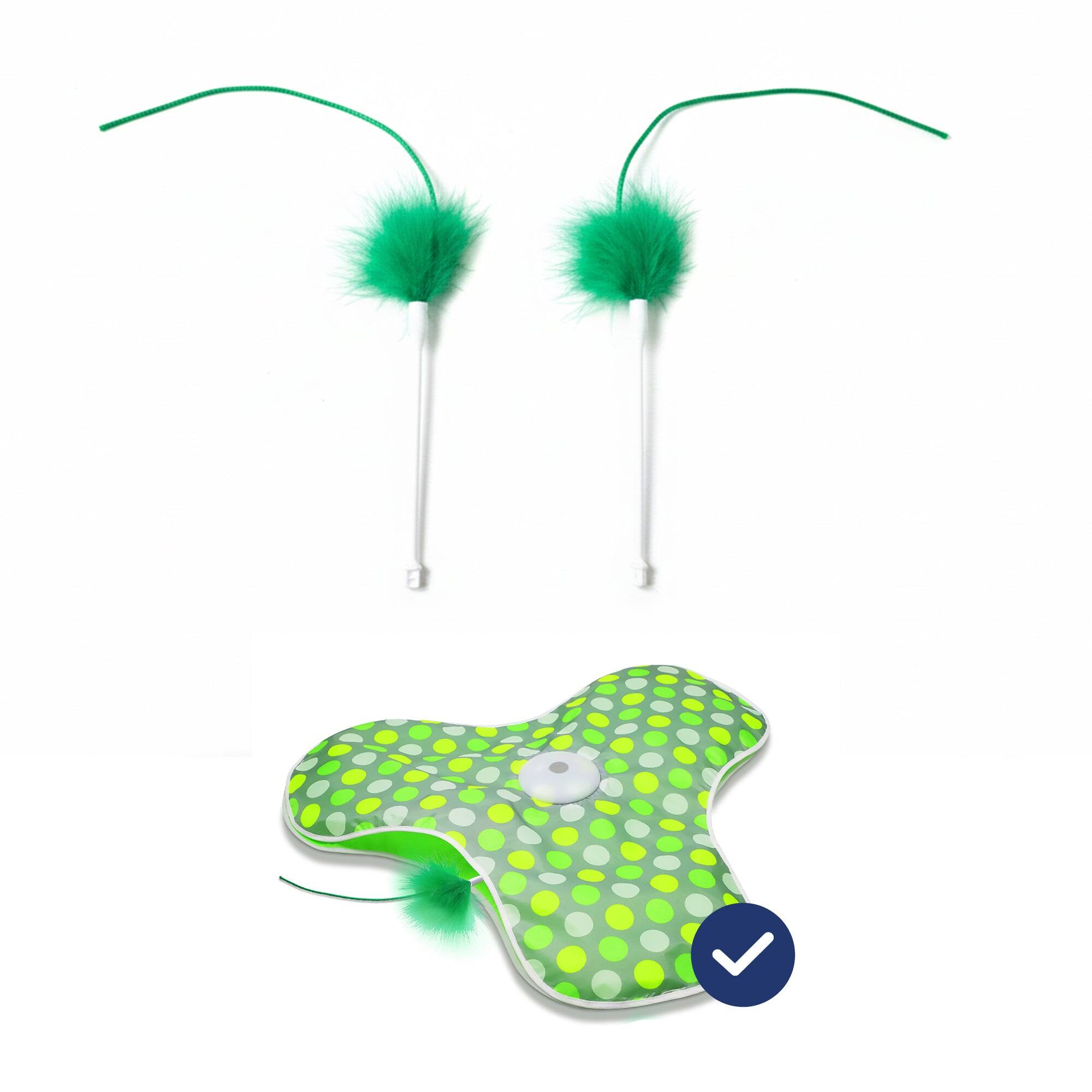 Front. PawsPik - PawsPik Interactive Hide & Seek Concealed Feather Cat Toy, Green - green.