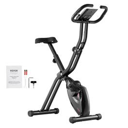 VEVOR - Folding Exercise Bike, Foldable Fitness Stationary Bike, Adjustable Magnetic Resistance Stationary Bike - Orange,Black