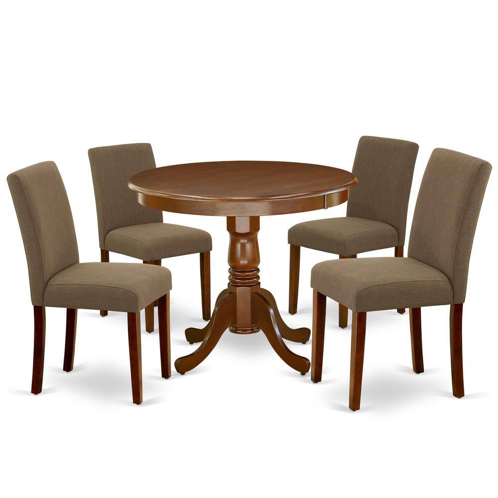 Back. East West Furniture - Dining Room Set Mahogany - Brown.