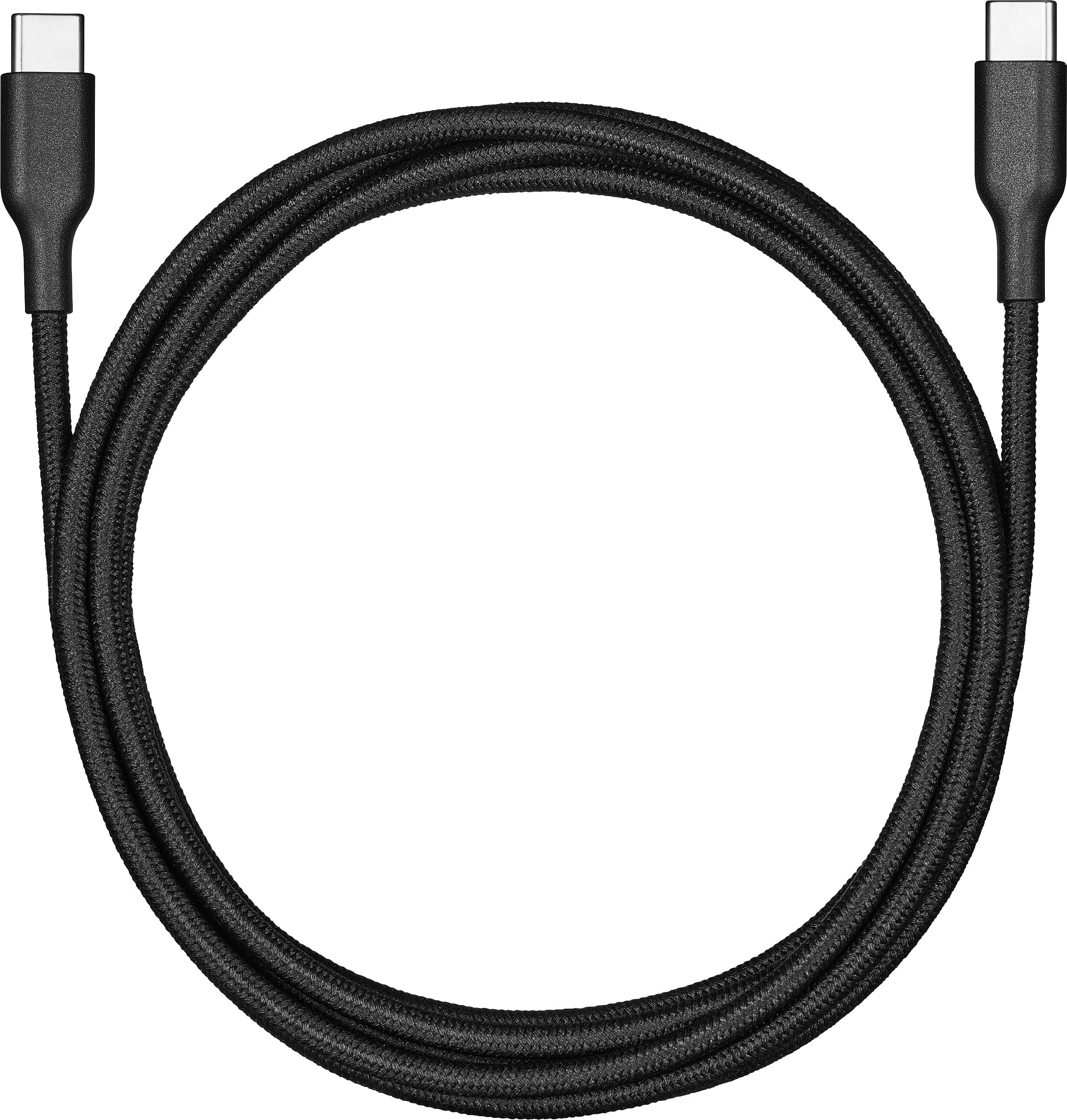Alt View 1. Best Buy essentials™ - 10' USB-C to USB-C Braided Charge-and-Sync Cable - Black.