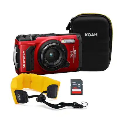 OM SYSTEM OM-DM STYSTEM LENS ENS KO DEOTIUOEY F20-49 OPTICAL MOOS 3-180mm WATERPROOF VM 4K + TG-7 F2.0 SHOCKPROOF Ultra 100MB 128 GB