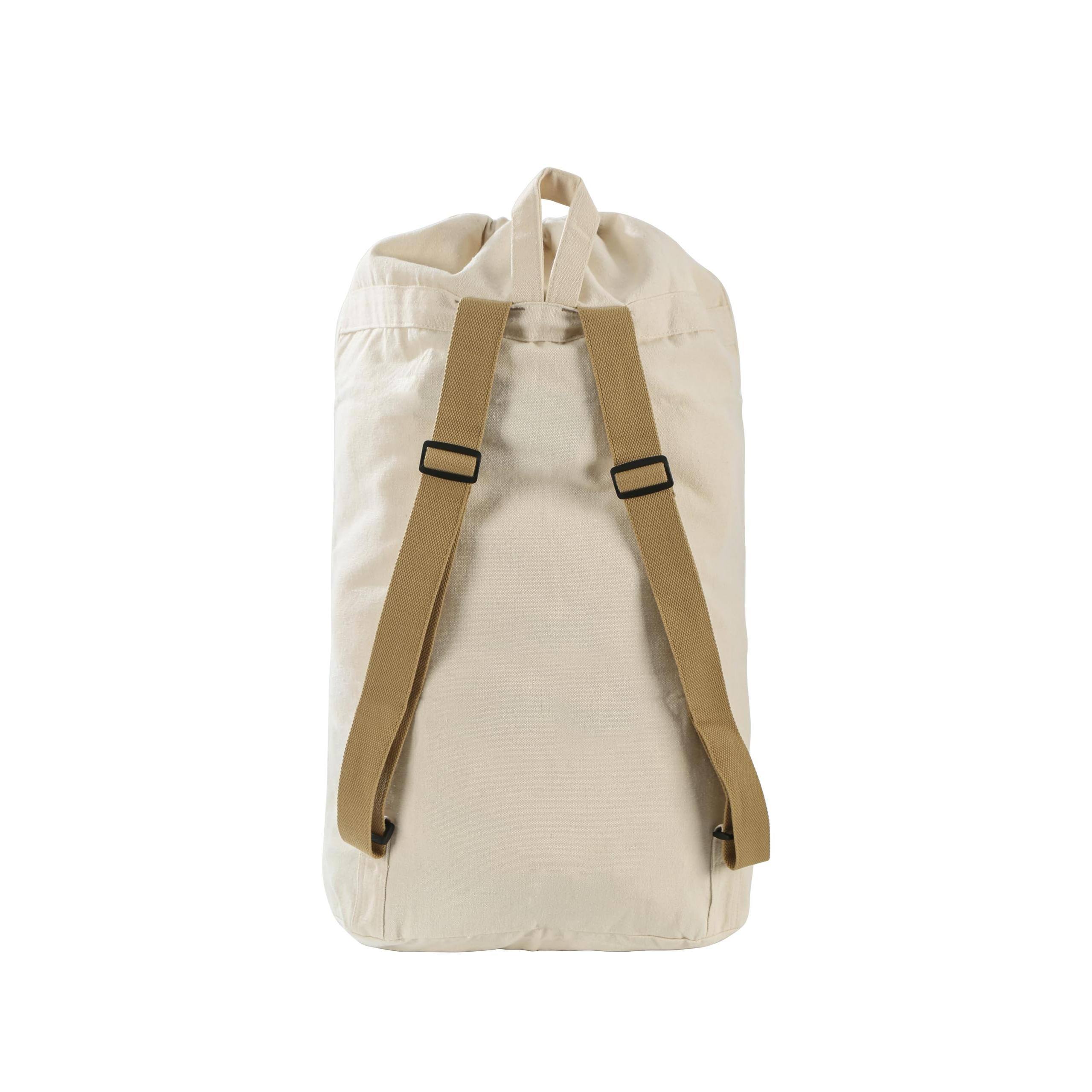 Alt View 2. Pacoar Cade - Canvas Laundry Bag  Washable Backpack Adjustable Straps Large Front Pocket Drawstring Closure (beige X-large) - BEIGE-X-Large.