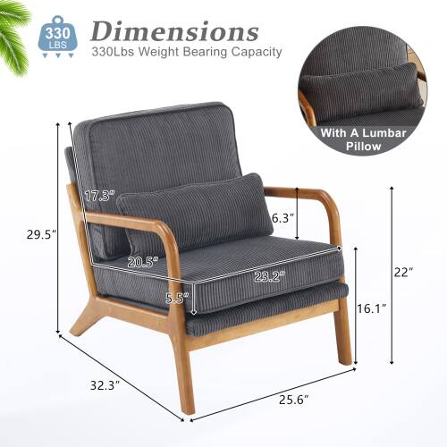 330 LBS  
330lbs Weight Bearing Capacity  
With A Lumbar Pillow  
Dimensions:  
29.5" x 17.3" x 6.3" x 20.5" x 5.5" x 23.2" x 22" x 16.1" x 32.3" x 25.6"
