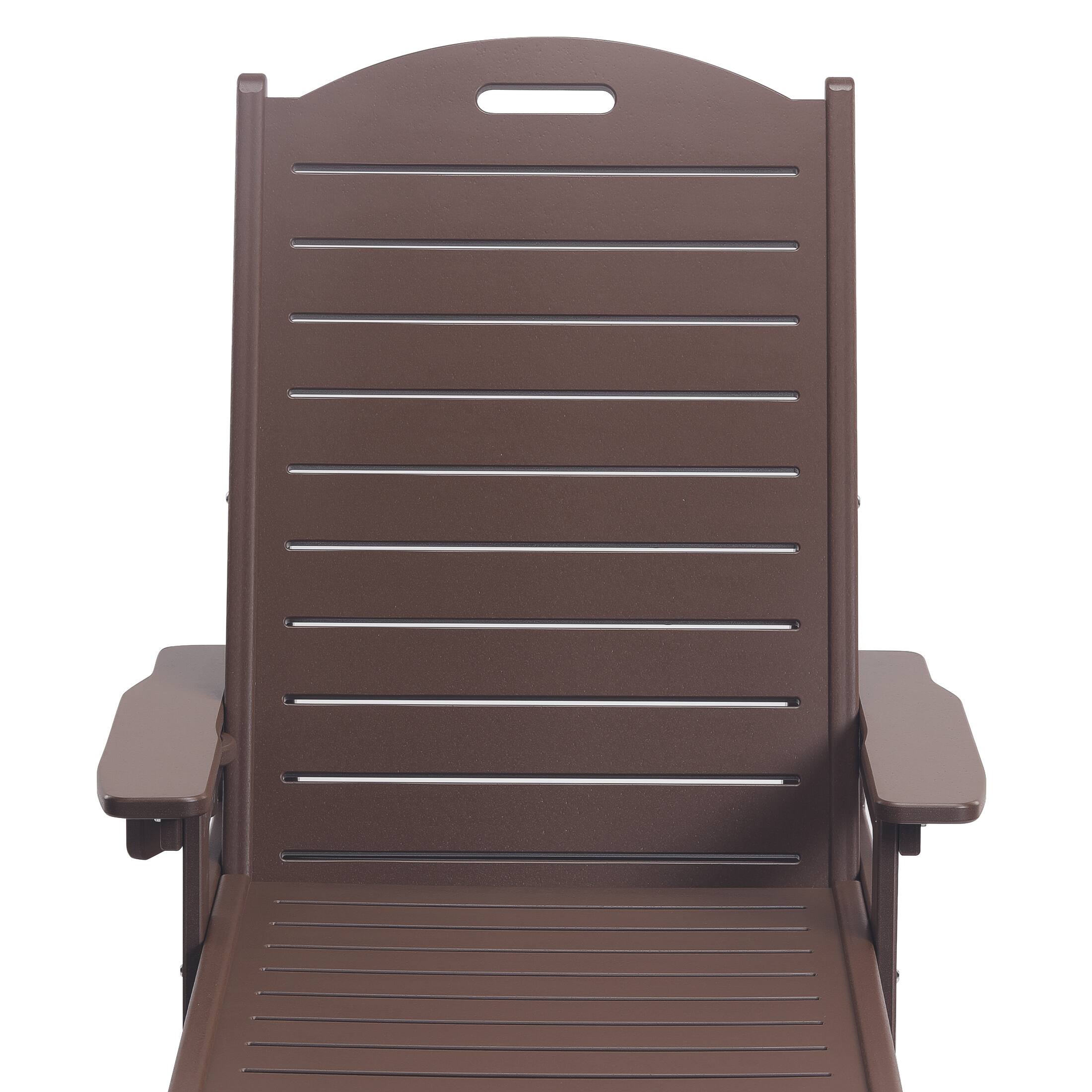 Alt View 2. WestinTrends - WestinTrends Aruba Outdoor HDPE Patio Chaise Lounges With Wheels & Cup Holder (Set of 4) - Dark Brown.