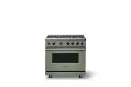 Viking - Pro 7 Series 5.6 Cu. Ft. Freestanding Sealed 4 Burner Gas Convection Range - Eucalyptus - Eucalyptus