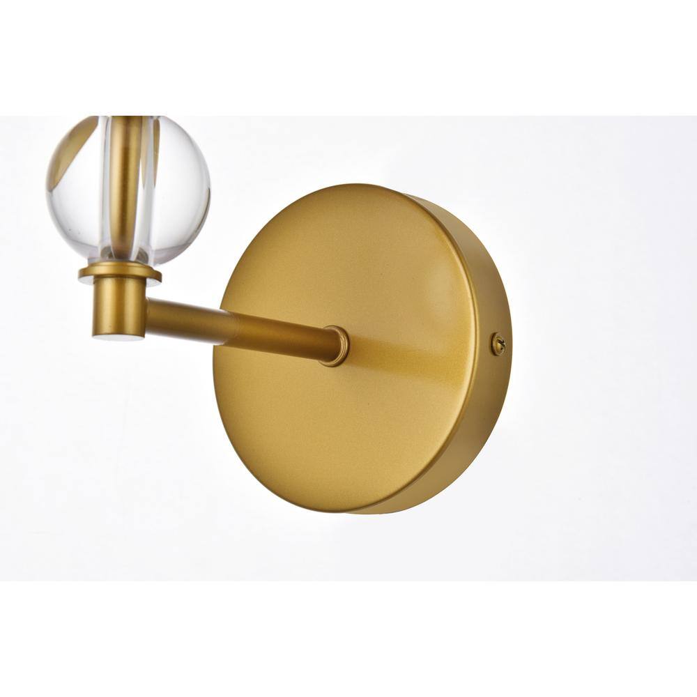 Alt View 1. Living District - Bethany 1 light bath sconce in brass with white fabric shade - Brass And White Fabric Shade.