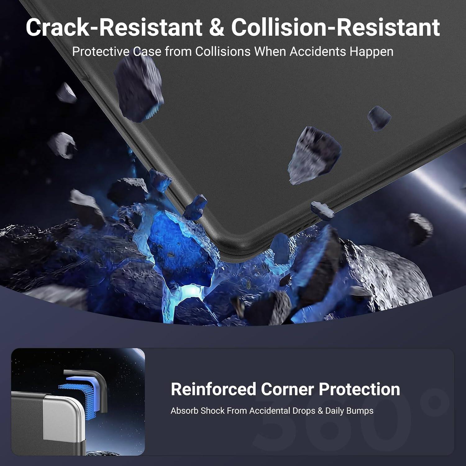 Crack-Resistant & Collision-Resistant Protective Case from Collisions When Accidents Happen

Reinforced Corner Protection Absorb Shock From Accidental Drops & Daily Bumps