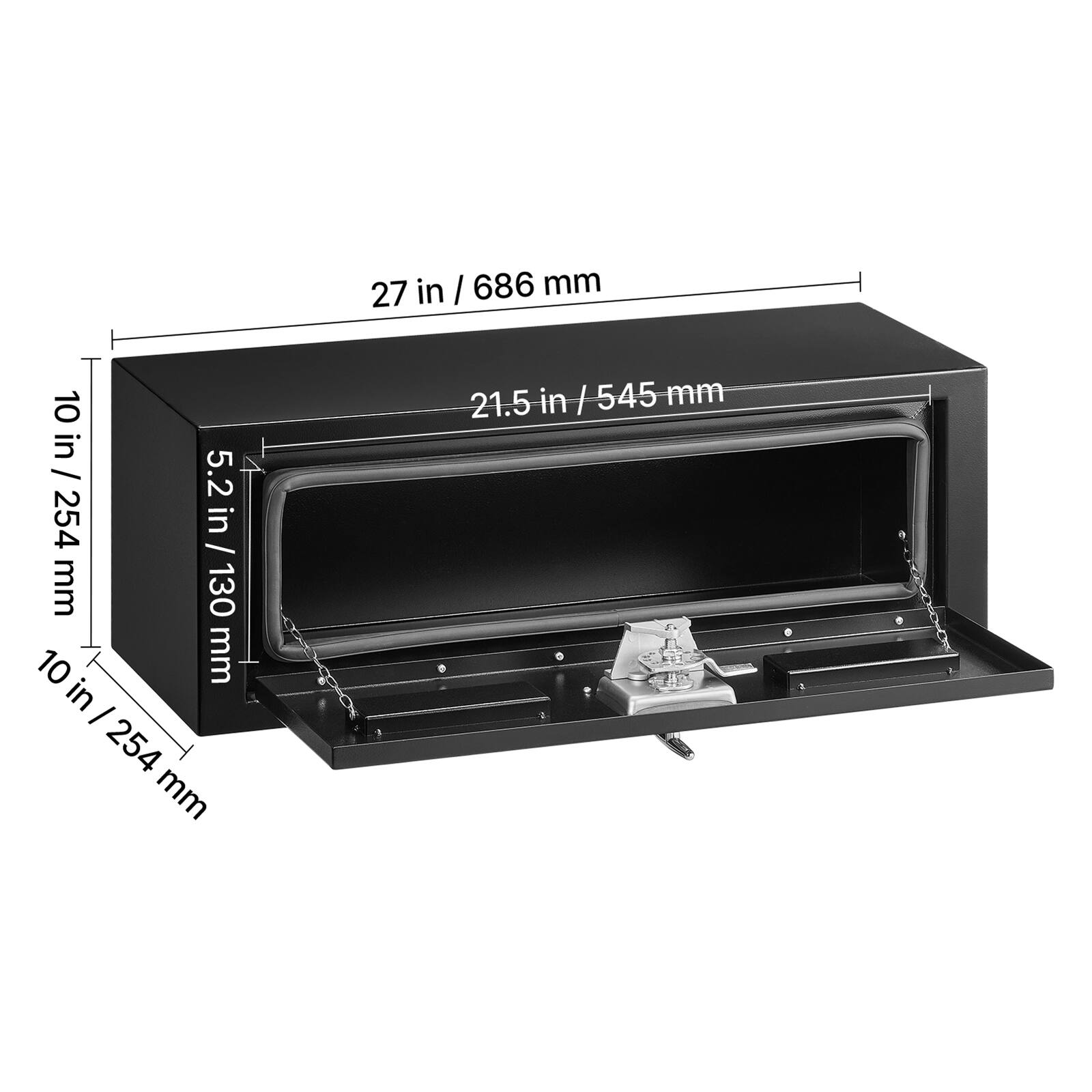 10 in / 254 mm  
5.2 in / 130 mm  
21.5 in / 545 mm  
27 in / 686 mm