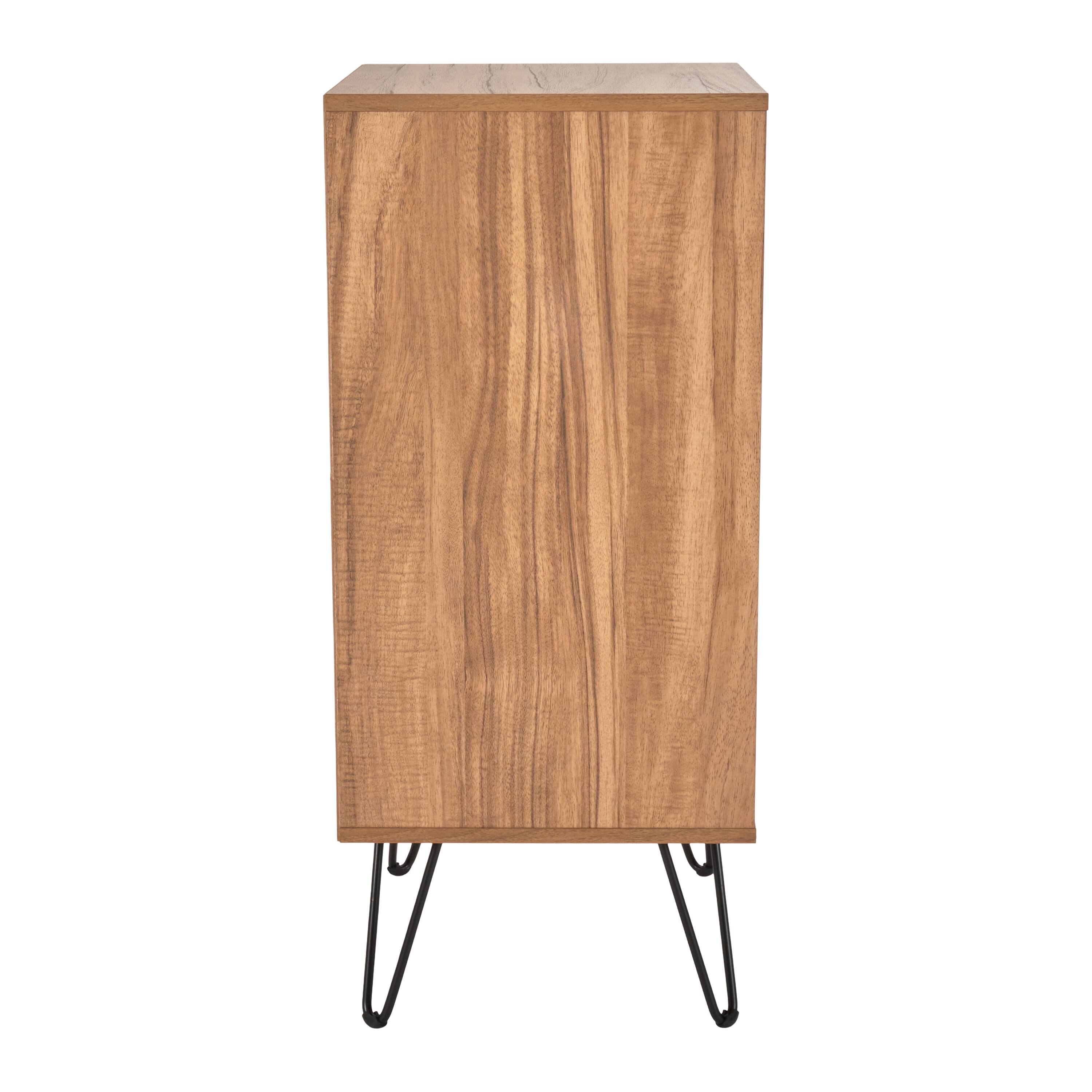 Left. CorLiving - CorLiving Vintora Brown Engineered Wood Open Shleved Turntable Media Stand - Brown.