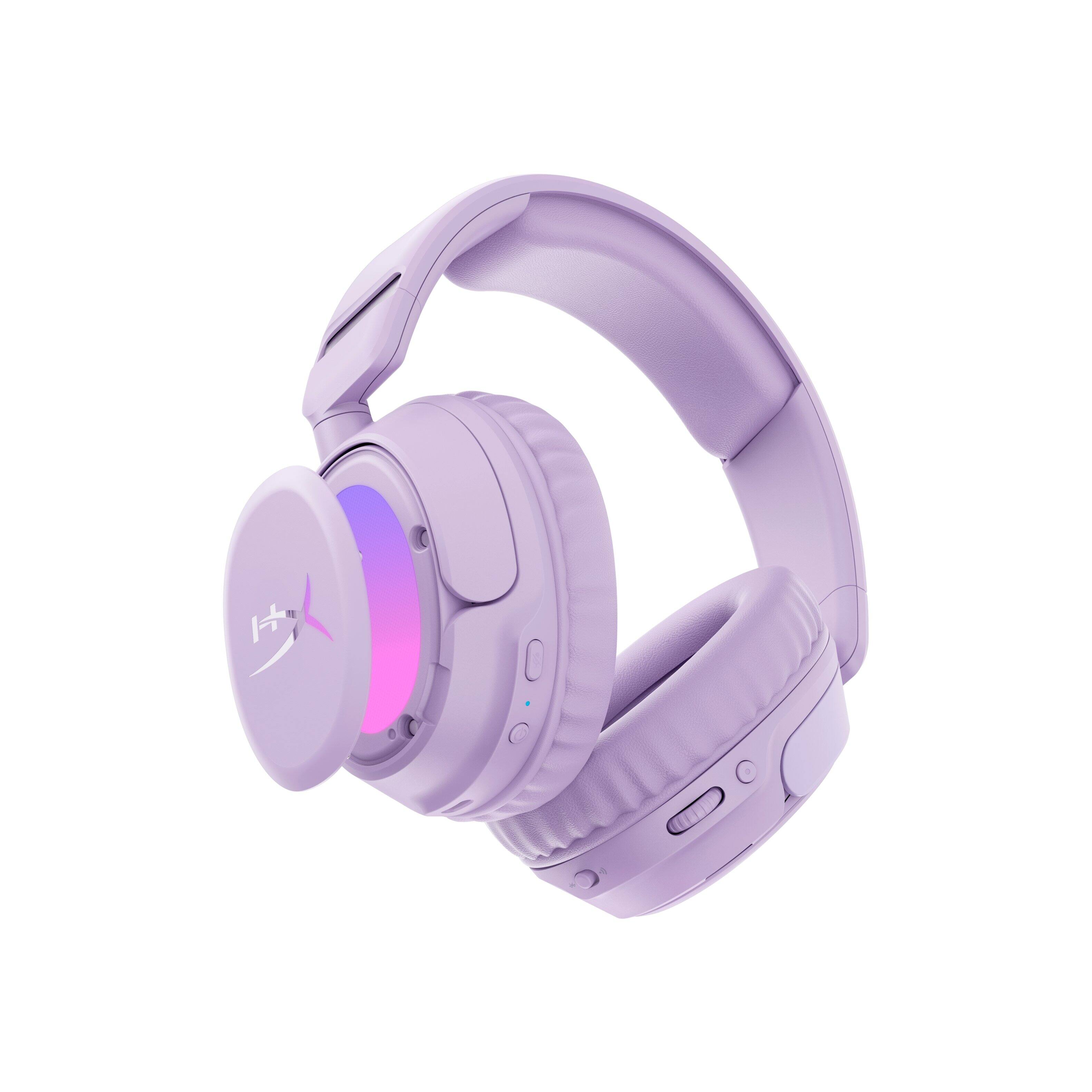 Alt View 3. HyperX - Cloud Flight 2 Wireless Gaming Headset for PC, PS5, PS4, Nintendo Switch, Mac, Mobile, and Bluetooth - Lavender.