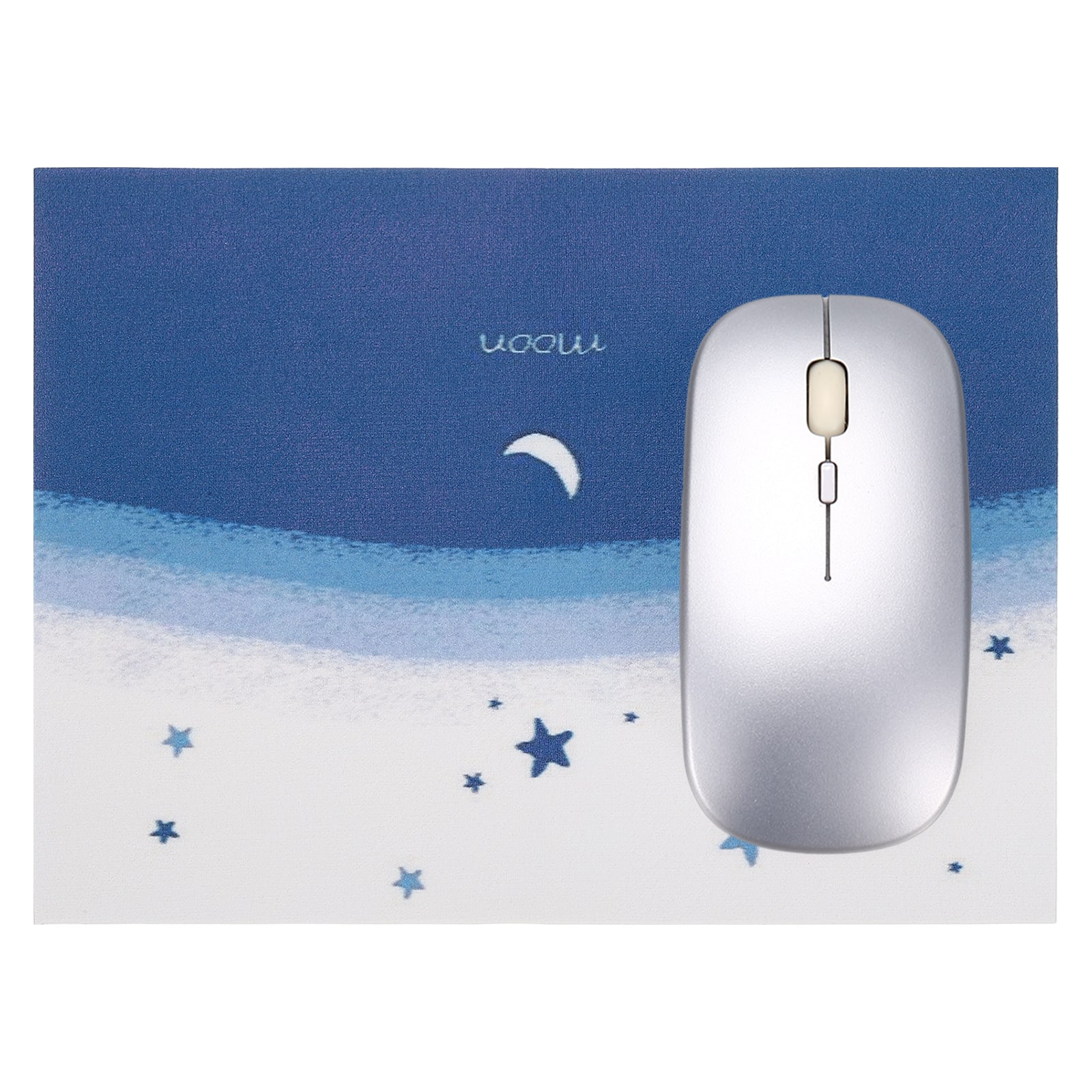 Unique Bargains - Square Mouse Pad 10.2 x 7.7" Non-Slip Rubber Oil Painting Desk Mat for Office Laptop Home Computer Accessories - Blue Moon