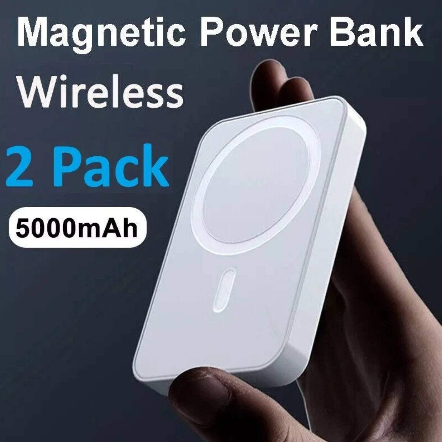 Magnetic Power Bank  
Wireless  
2 Pack  
5000mAh