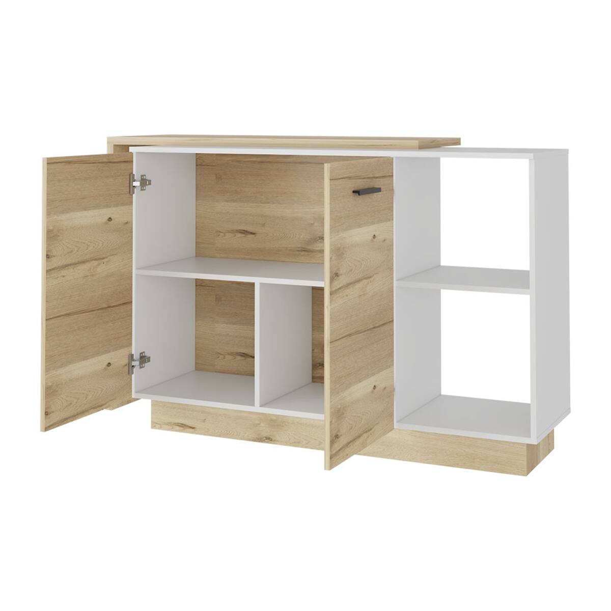 Alt View 3. Loheer - Loheer Aspen Modern Kitchen Island with Concealed Shelves Multi Color - Multi.