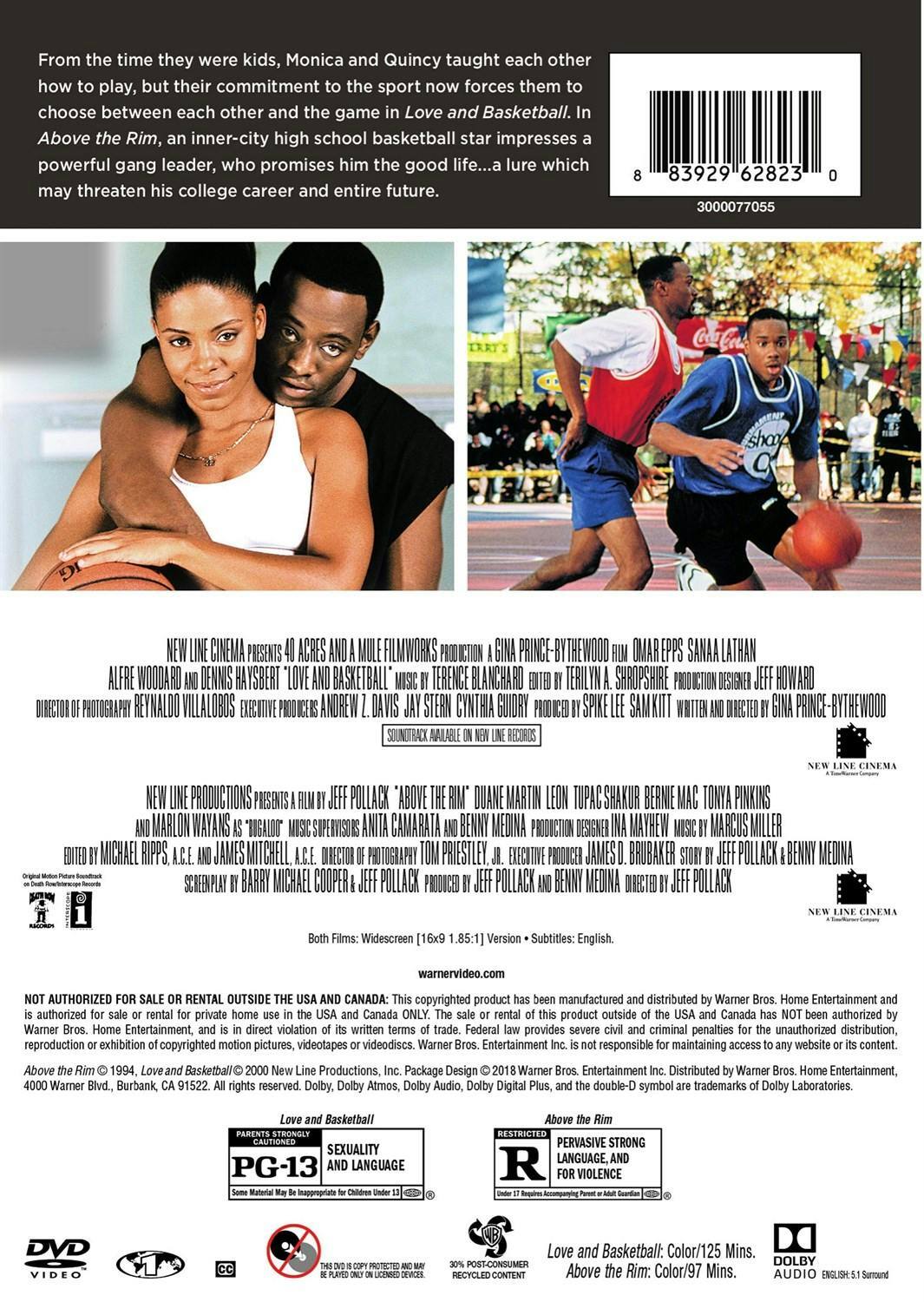 Back. Love and Basketball / Above the Rim (DVD Double Feature) [DVD].