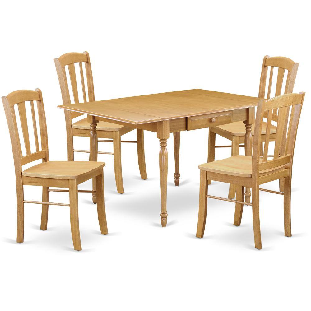 Left. East West Furniture - Dining Room Set Oak - Brown.