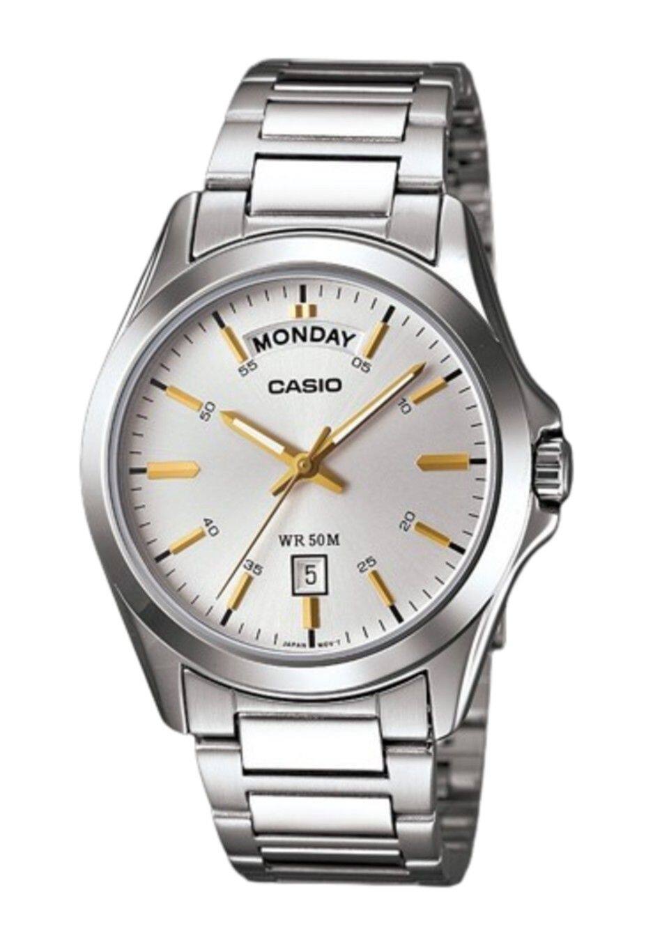 Casio - Classic Analog Quartz MTP-1370D-7A2 Stainless Steel Silver Dial Men's Watch 50M - Silver, White