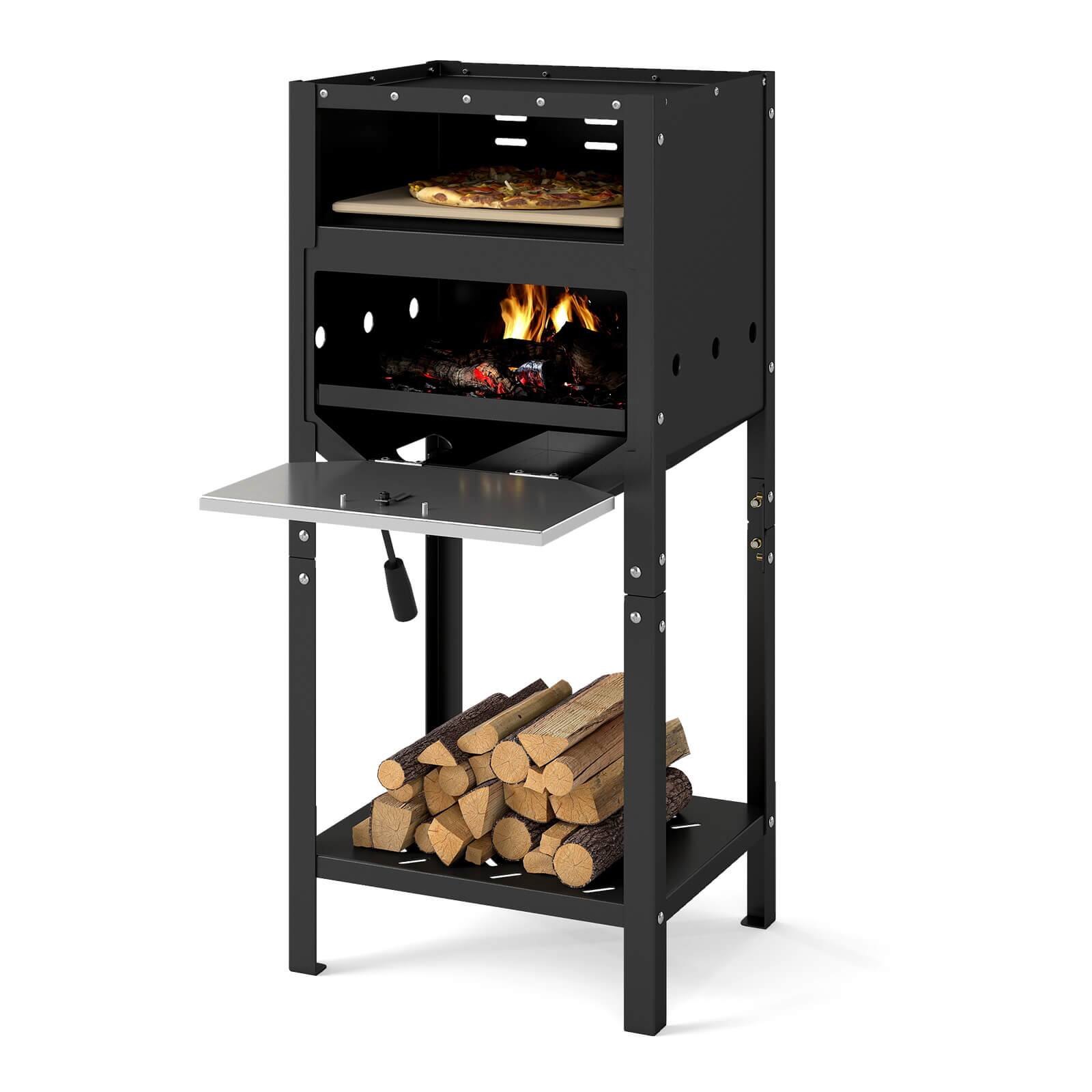 Alt View 10. Costway - Costway 12" Outdoor Pizza Oven with Ash Tray & Wood Storage Pizza Stone Pizza Peel - Black.