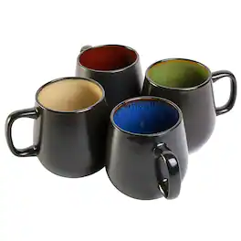 Gibson - Home Soho Cafe 4 Piece 20 Ounce Stoneware Mug Set Colors - Assorted