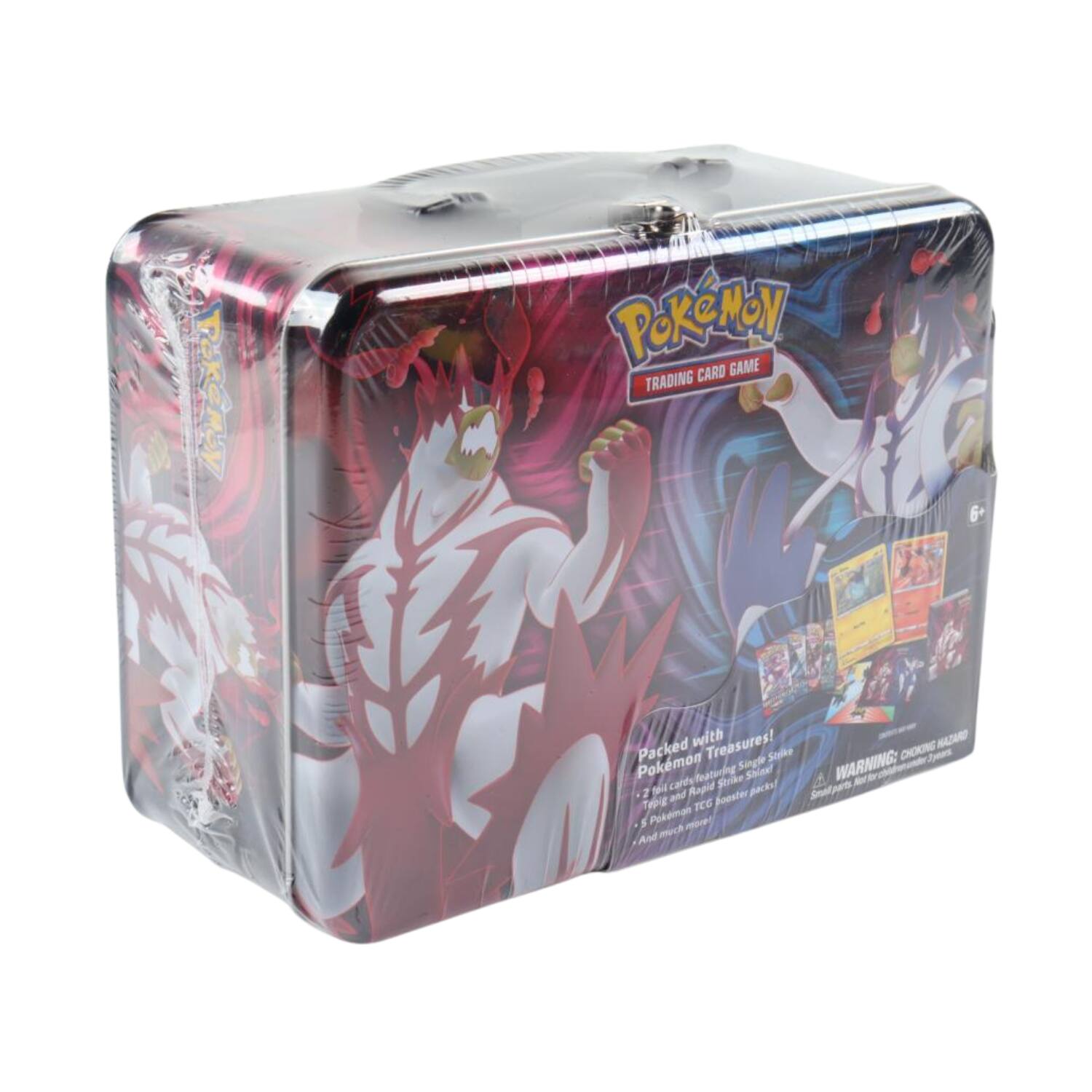 Pokémon CARD GAME TRADING  
Packed with Treasures!  
- 2 Pokémon Single Strike (Rapid Strike) packs  
- 2 Pokémon TCG booster packs  
- 5 Pokémon TCG Smart packs  
- And much more!  
WARNING: CHOKING HAZARD - Small parts. Not for children under 3 years.