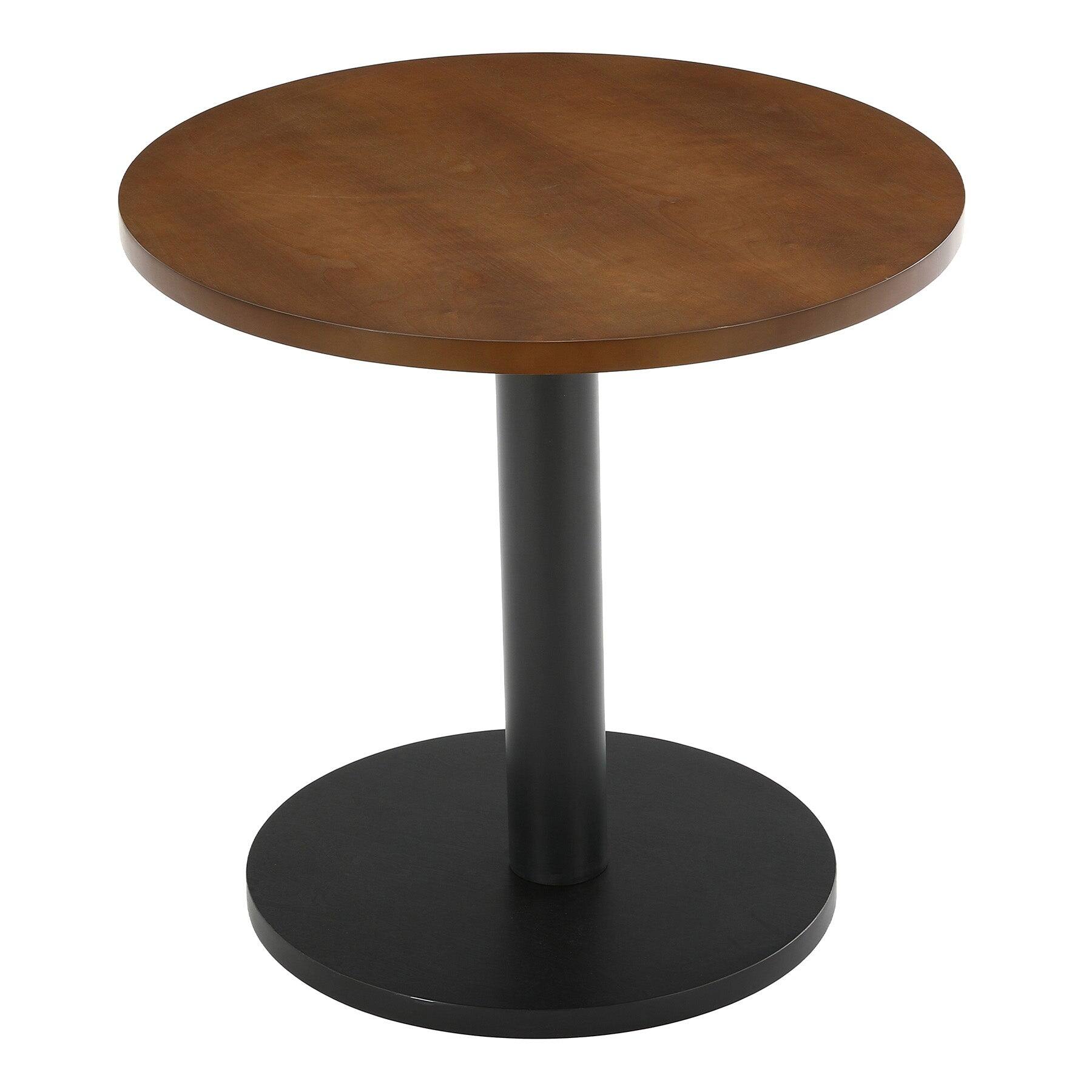 Alt View 2. Tribesigns - Solid Wood Dining Table with Metal Base and Space-Saving Design for Dining Room, Kitchen and Living Room - Brown.