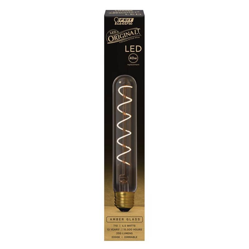 FEIT ELECTRIC - T10 E26 (Medium) LED Bulb Amber 40 Watt Equivalence 1 pk