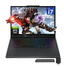 Lenovo - Legion 5 15.1" Gaming Laptop,Intel i7-14700HX,GeForce RTX 5060,16GB DDR5,1TB SSD,Win 11 Pro,512GB Dock Set - Black