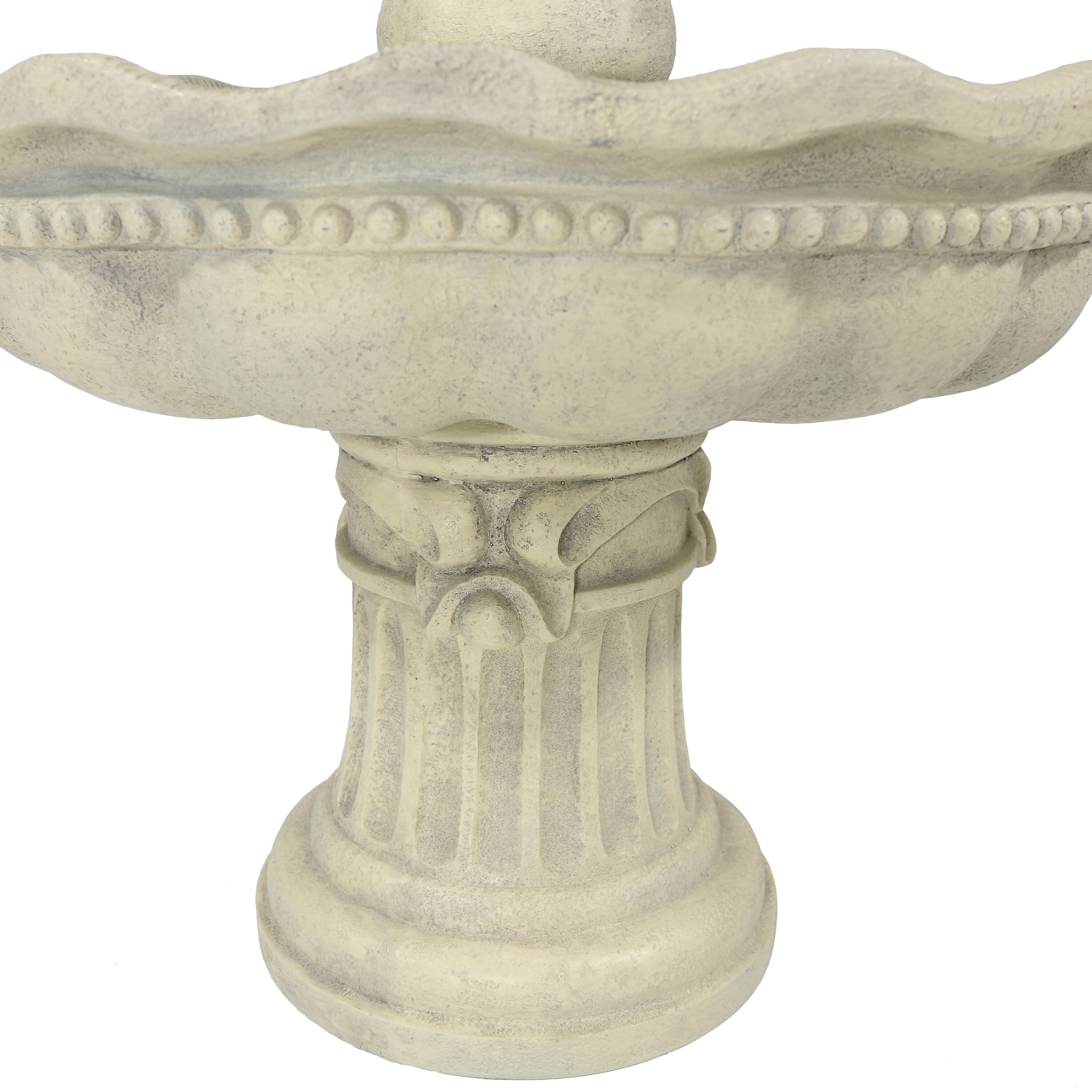 Alt View 9. Sunnydaze - Pineapple Fiberglass Outdoor 3-Tier Water Fountain - White.