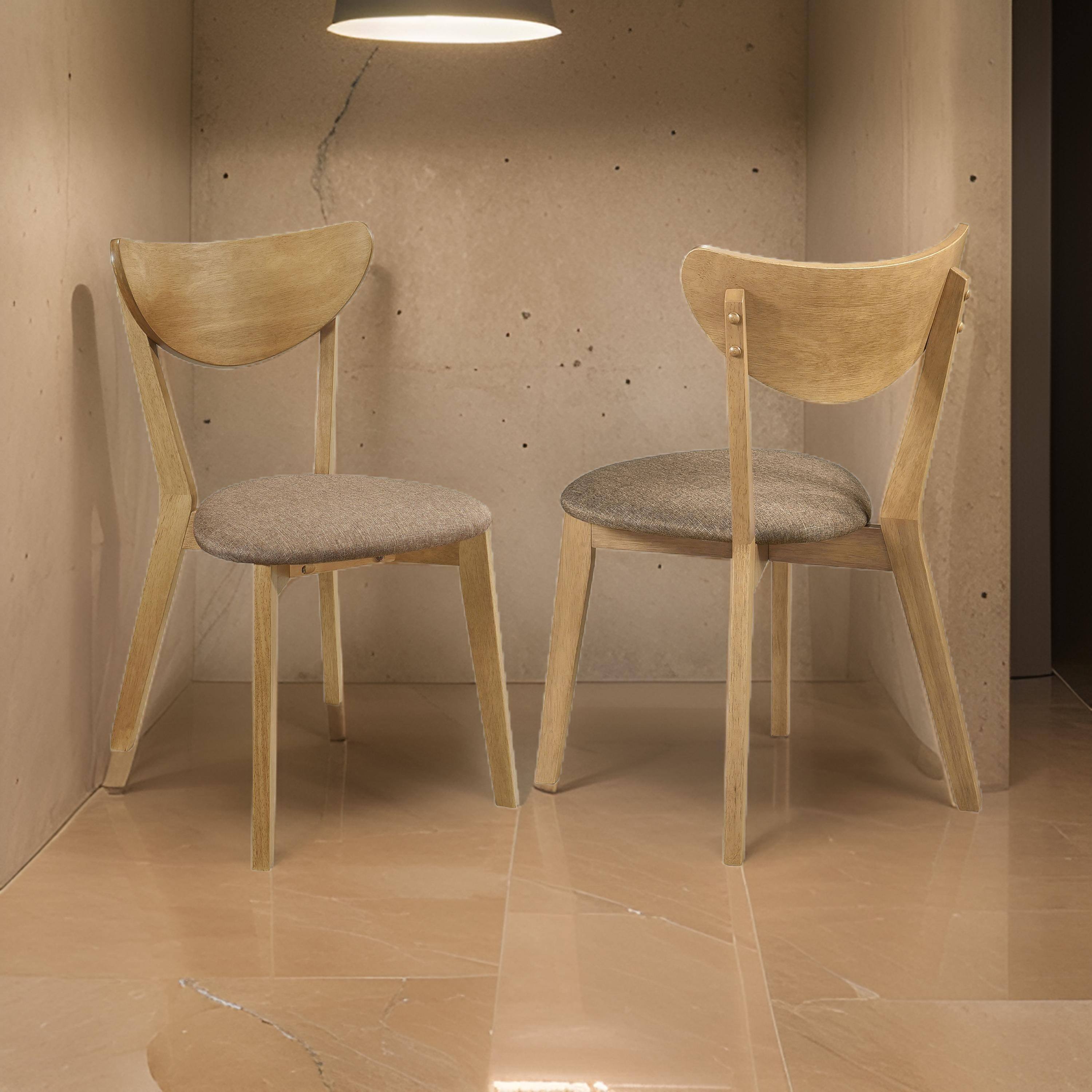 Alt View 5. Manhattan Lane - Evans Dining Chair Set of 2, Brown Fabric, Walnut Brown Hardwood, 17 Inch - Brown.