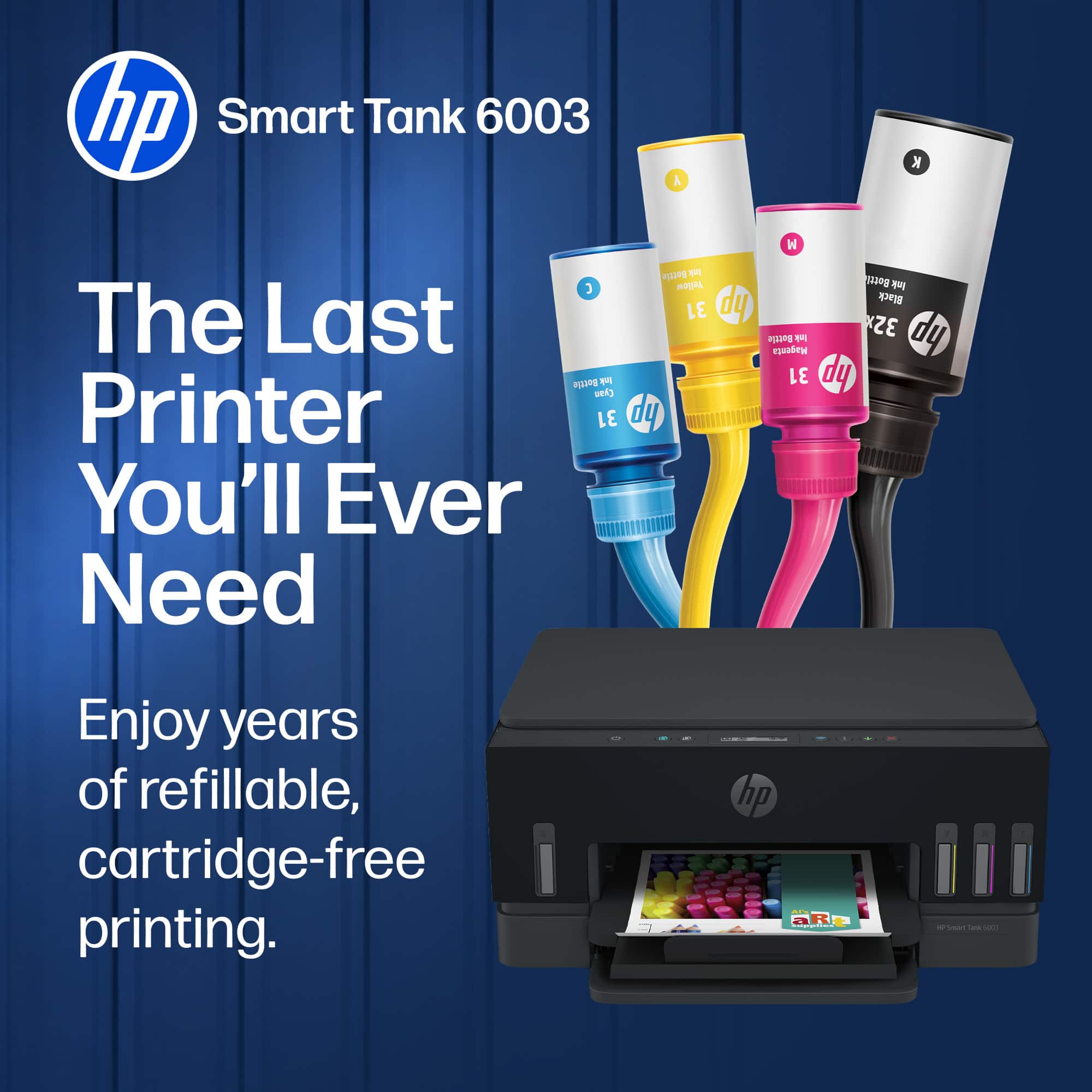 HP Smart Tank 6003 Wireless All in One AI Enabled Cartridge Free