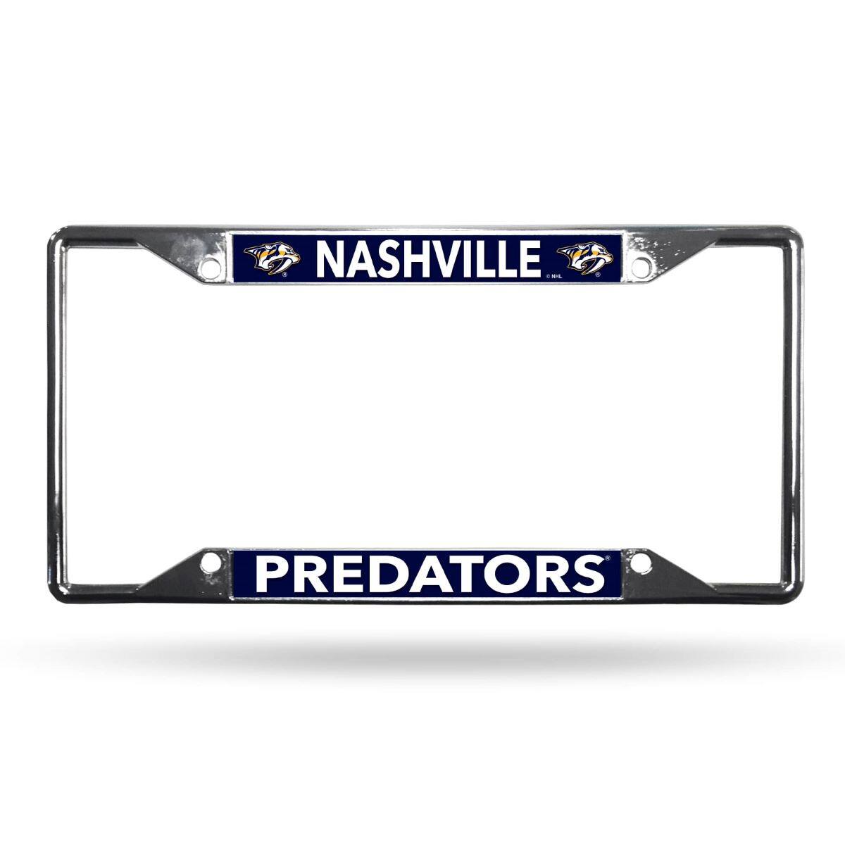 Nashville Predators Hockey Chrome Metal NHL License Plate Frame