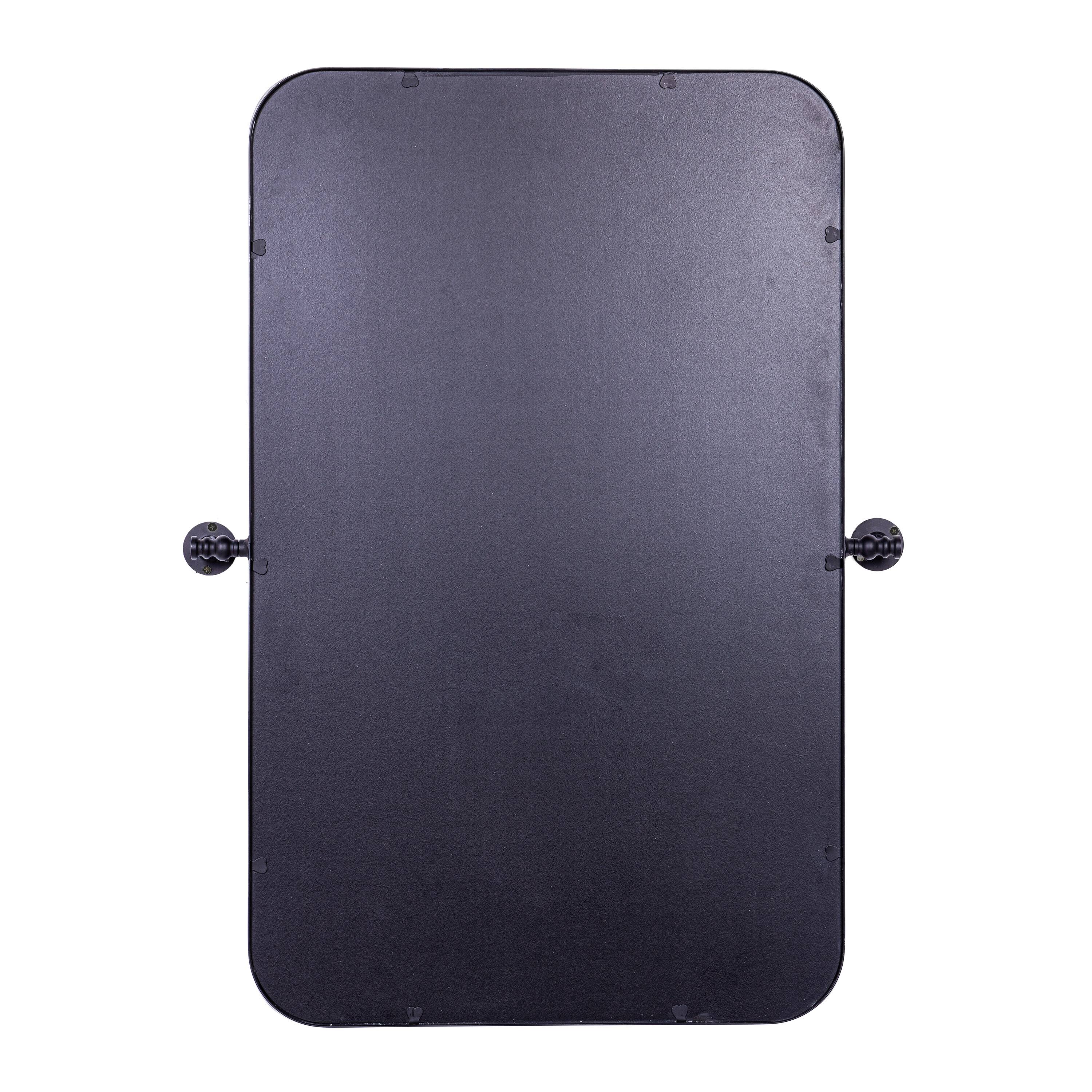 Alt View 5. Emma + Oliver - Mason Pivot Wall Mirror with Slim Frame and Silver Backed Glass for Clarity for Bathrooms - Black.