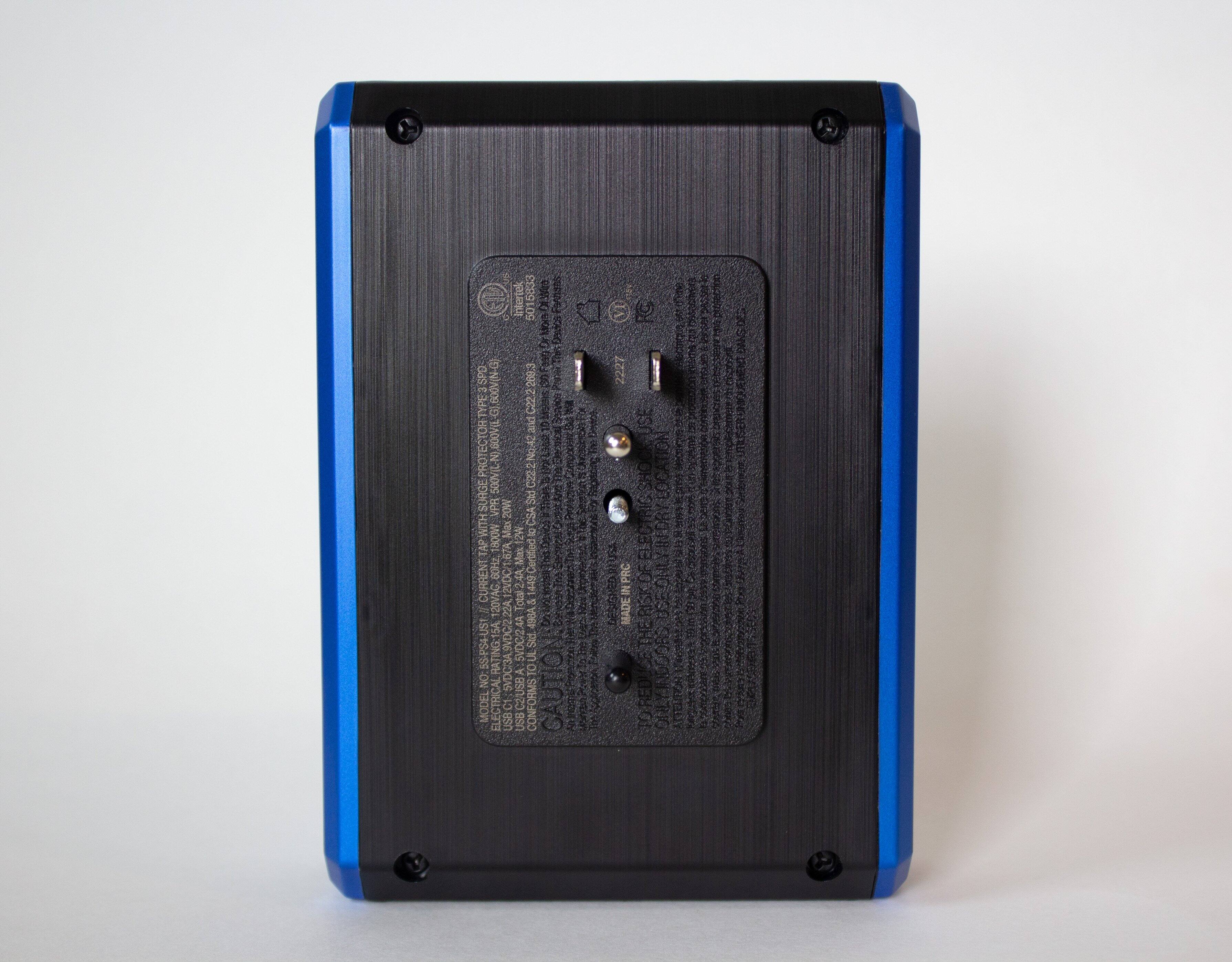 Alt View 17. Austere - V Series Power 4-Outlet/3-USB Wall Tap 3,000 Joules Surge Protector - Black and Blue.