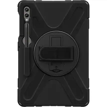Front. SaharaCase - DEFENSE-X Series Case for Samsung Galaxy Tab S10+, Tab S9+, Tab S9 FE+, and Tab S8+ - Black.
