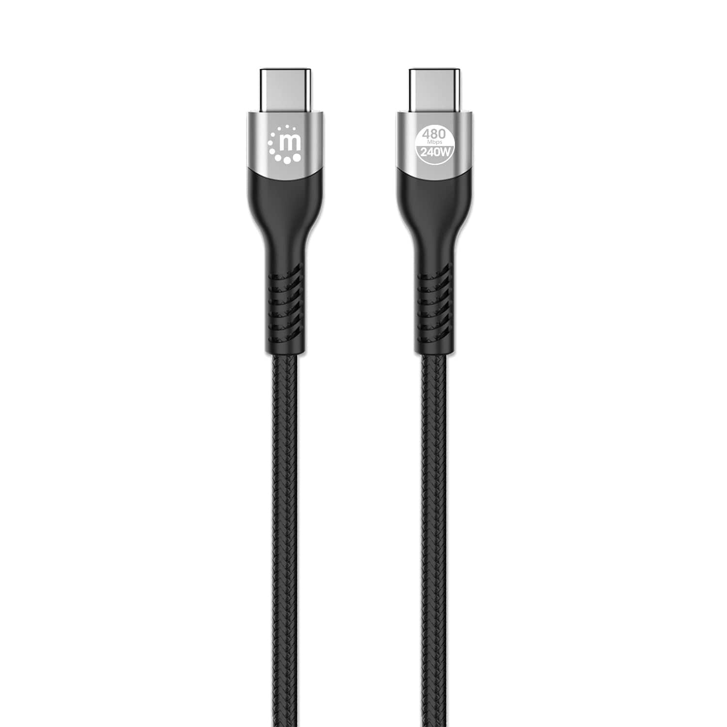 Manhattan - 356367 240-watt Usb-c Pd 3.1 Epr Charging Cable - Black