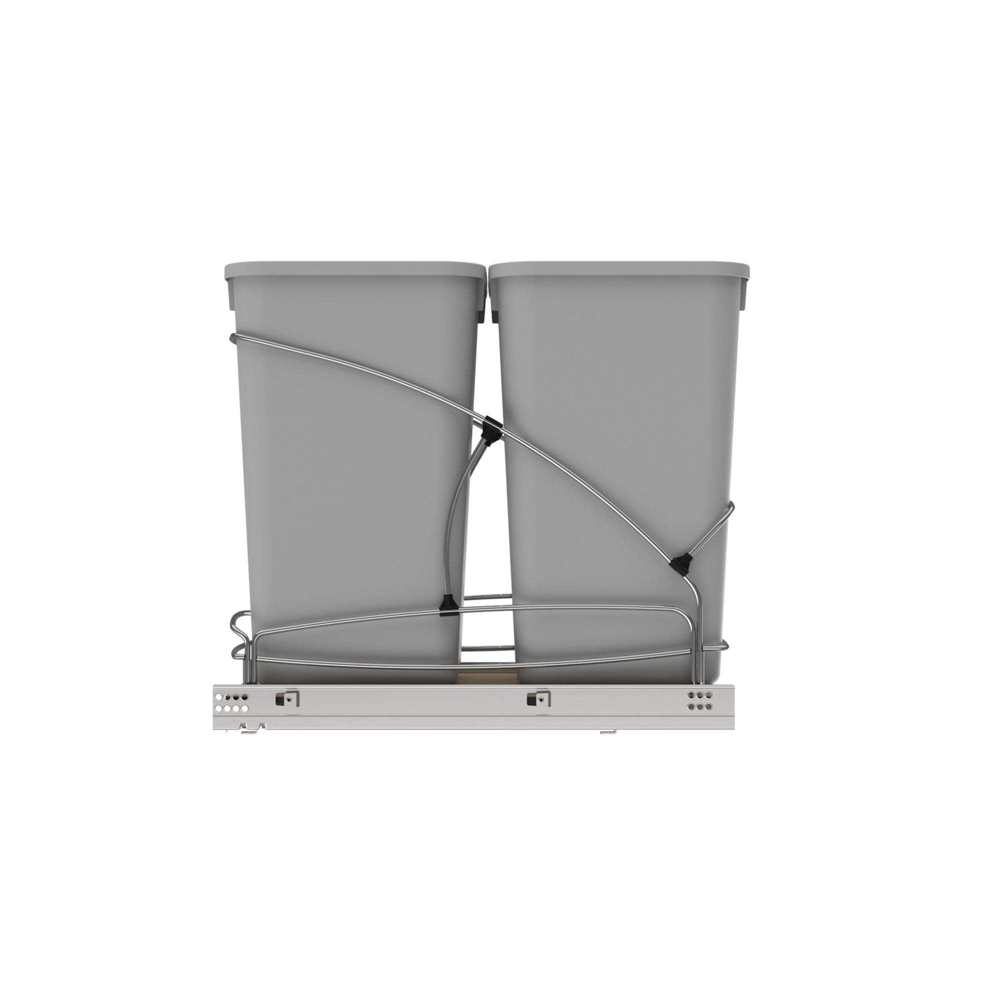 Alt View 8. Rev-A-Shelf - Rev-A-Shelf Double 27 qt. Pullout Trash Containers, Gray, 54WC-1527SC-17-1 - Silver.