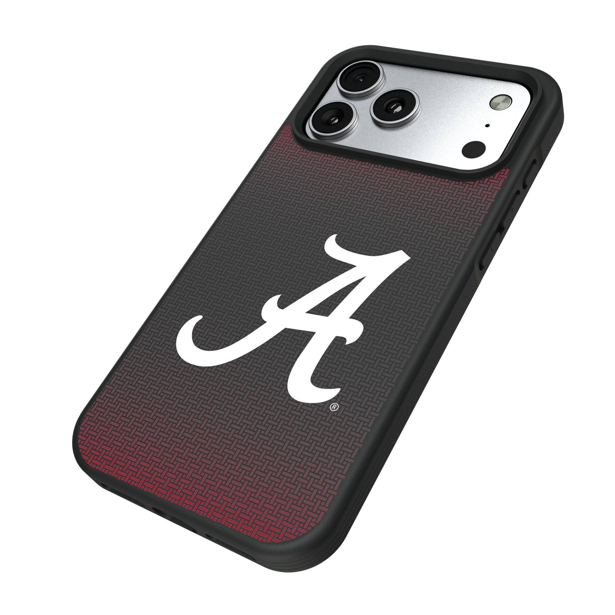 Alt View 1. Keyscaper - Alabama Crimson Tide Bump Case with 8.2ft Drop Protection - 15 Pro Max - Black.